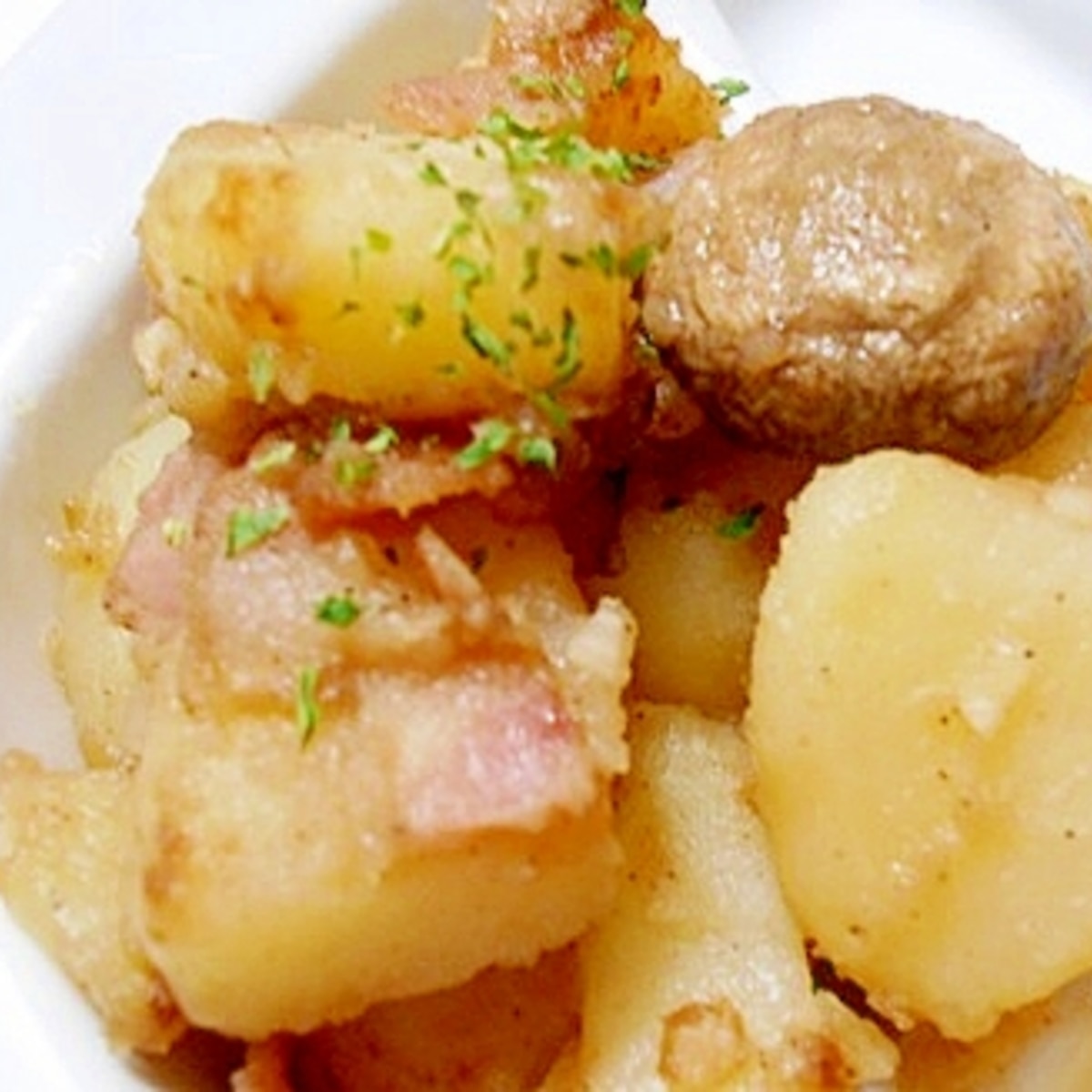 マッシュルームとベーコンで ジャーマンポテト レシピ 作り方 By V るん 0394 楽天レシピ